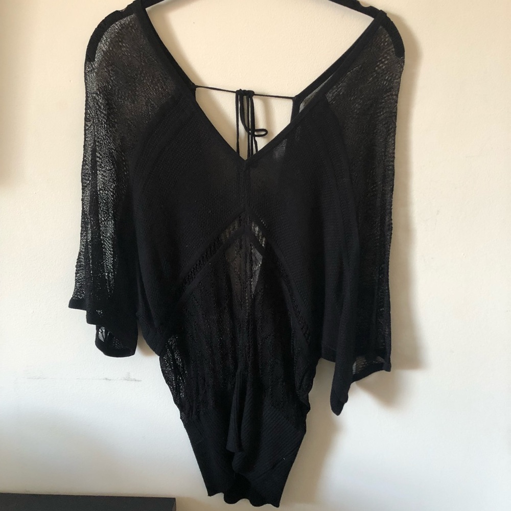 Black knit top